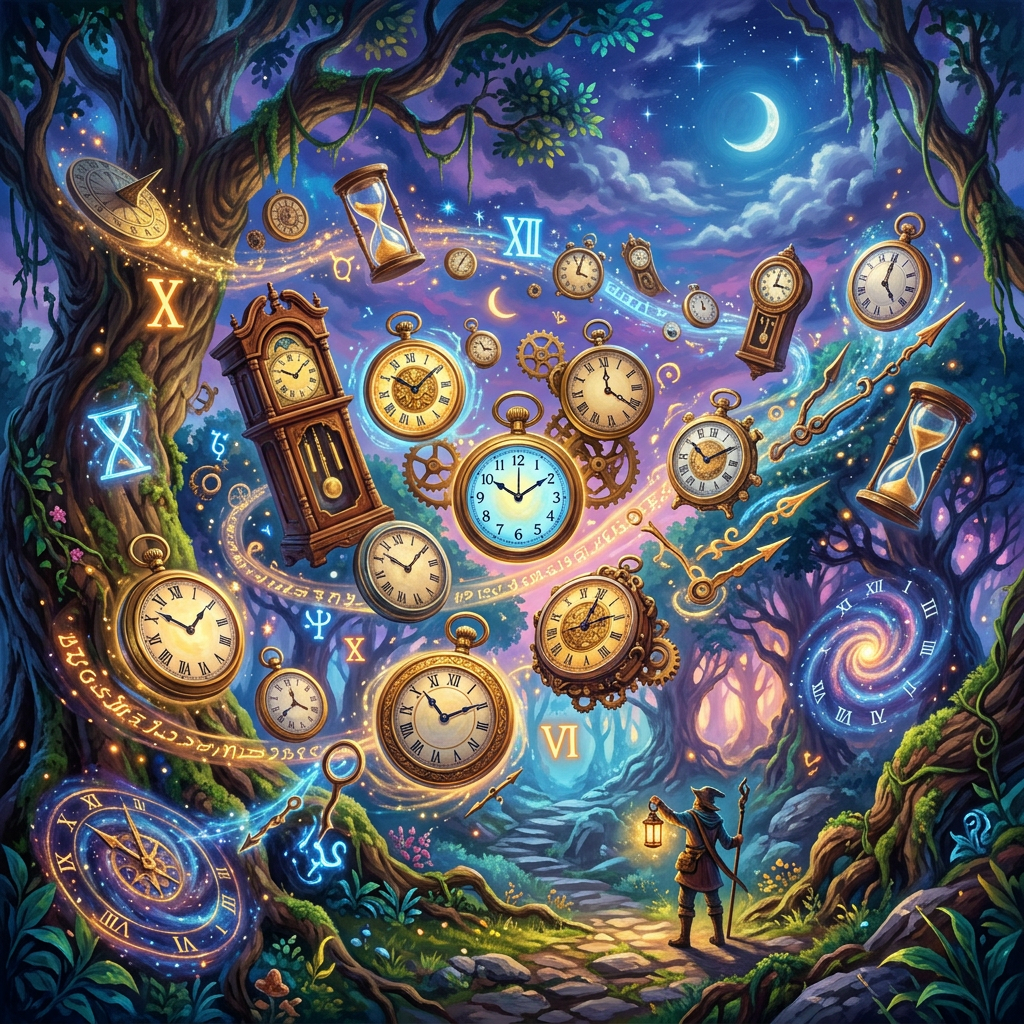 Add floating clocks and time symbols